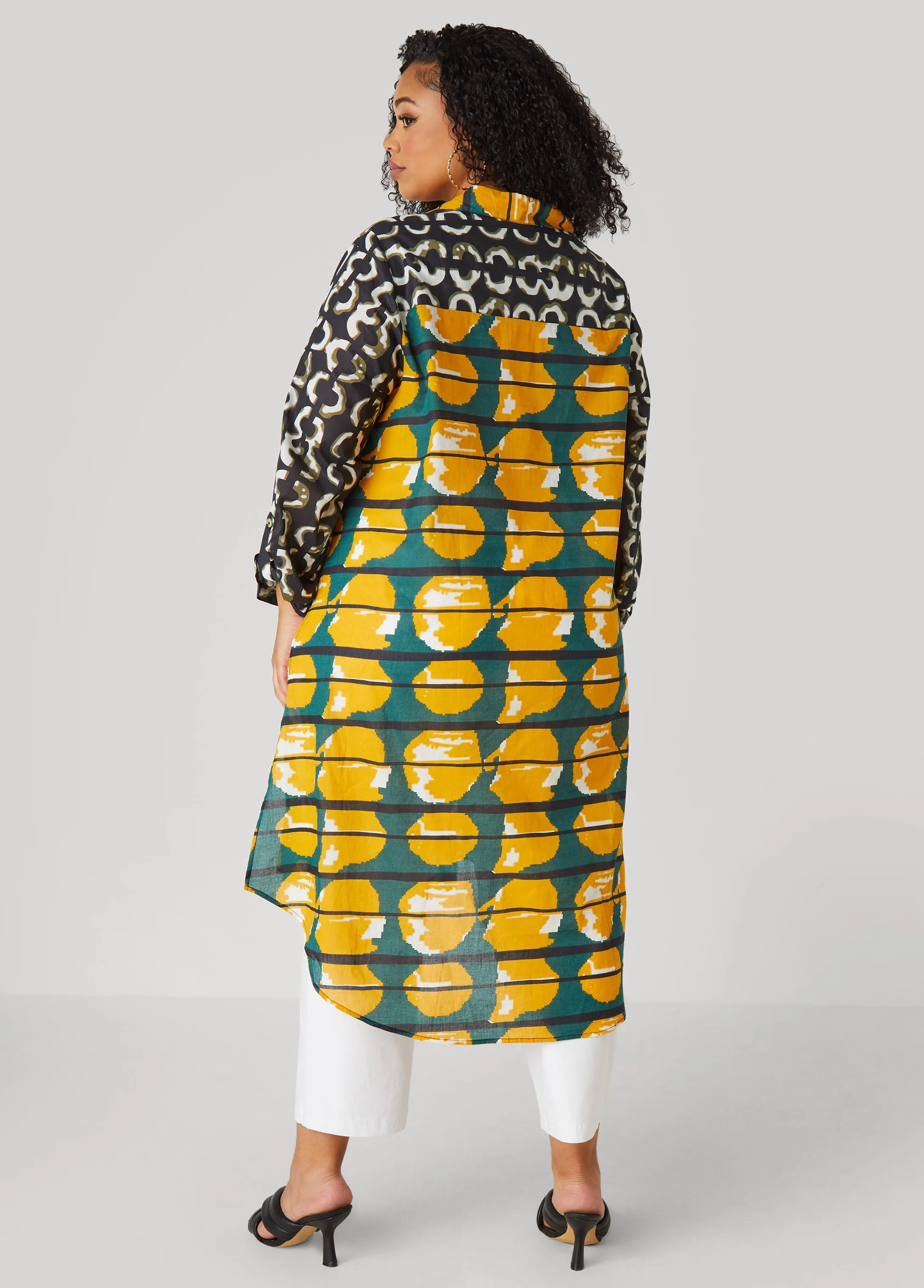 Abstract Cotton Duster Shirt