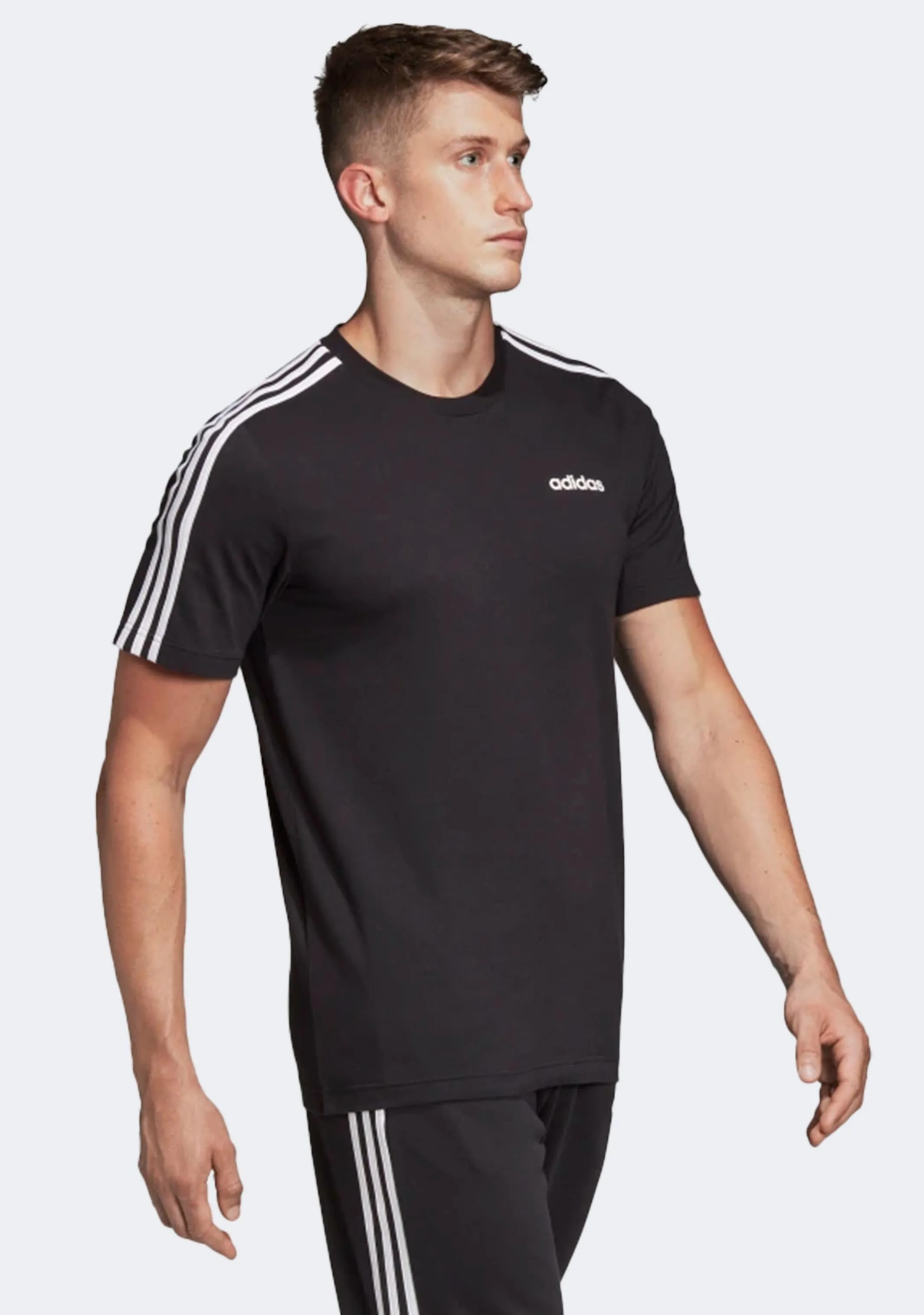 Adidas Men??s Essentials 3 Stripe Tee