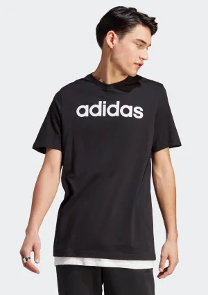 Adidas Men??s Essentials Single Jersey Linear Embroidered Logo Tee