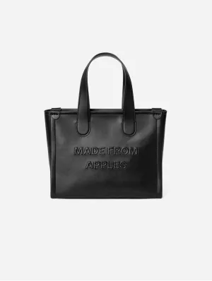 Alma L Apple Leather Vegan Tote Bag | Black