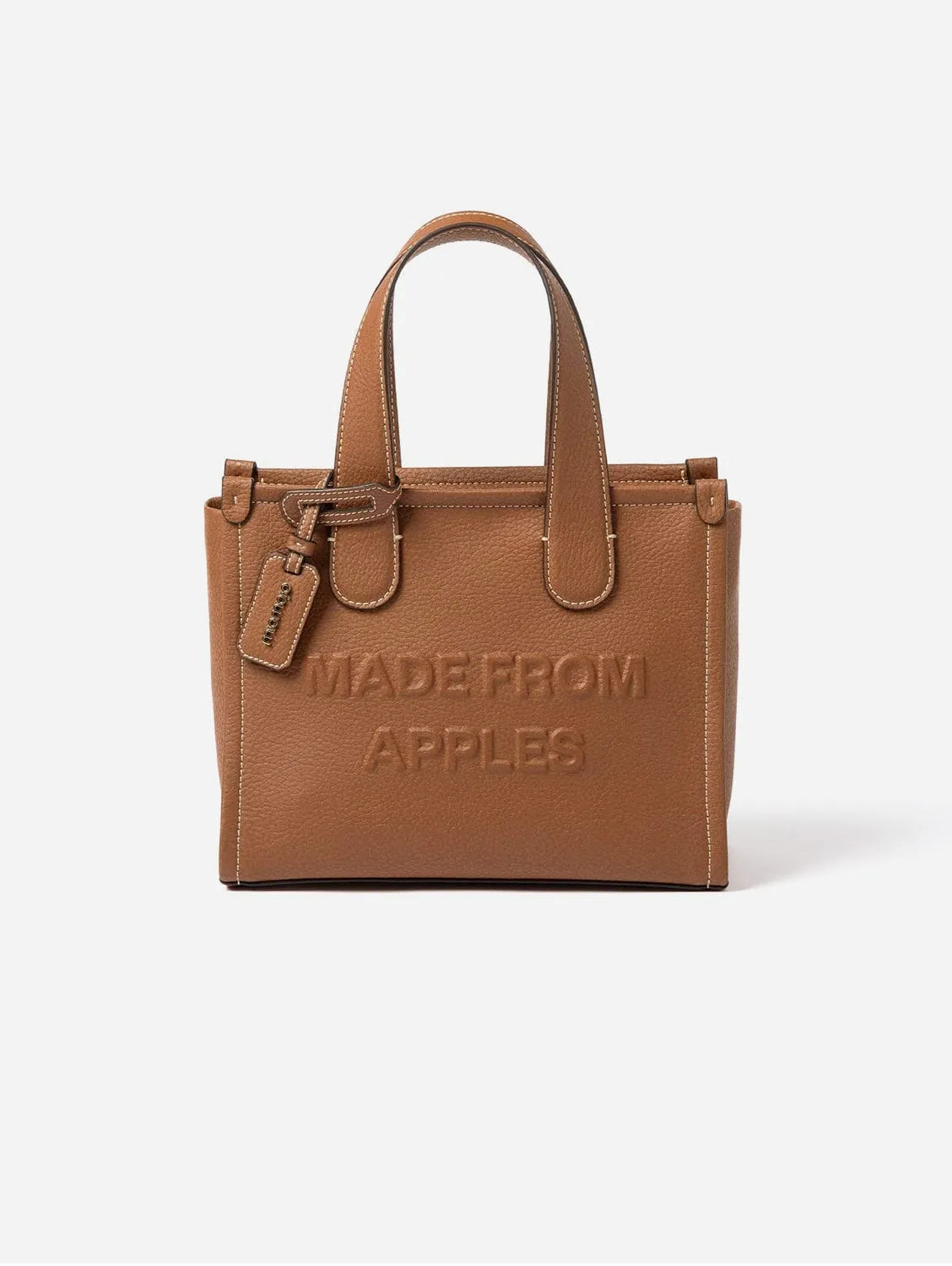Alma M Apple Leather Vegan Tote Bag | Cognac