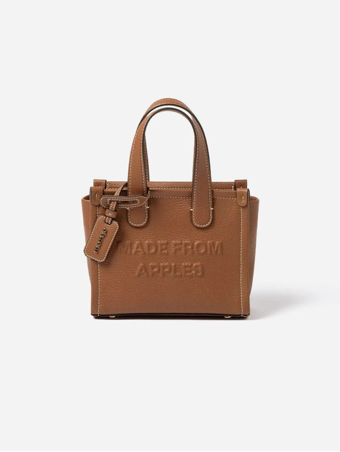 Alma S Apple Leather Vegan Tote Bag | Cognac