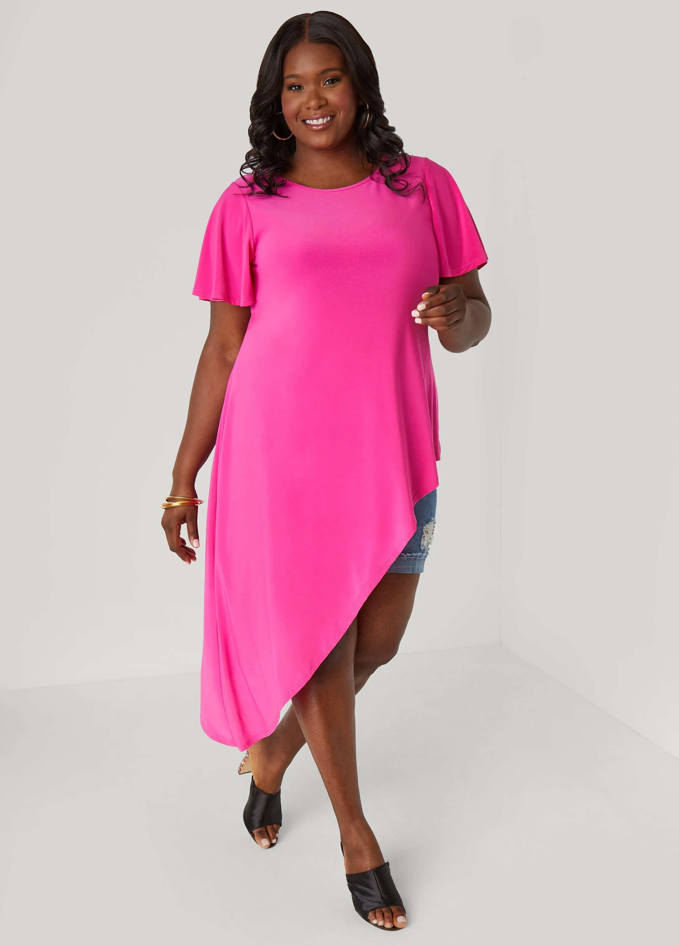 Asymmetric Stretch Knit Top