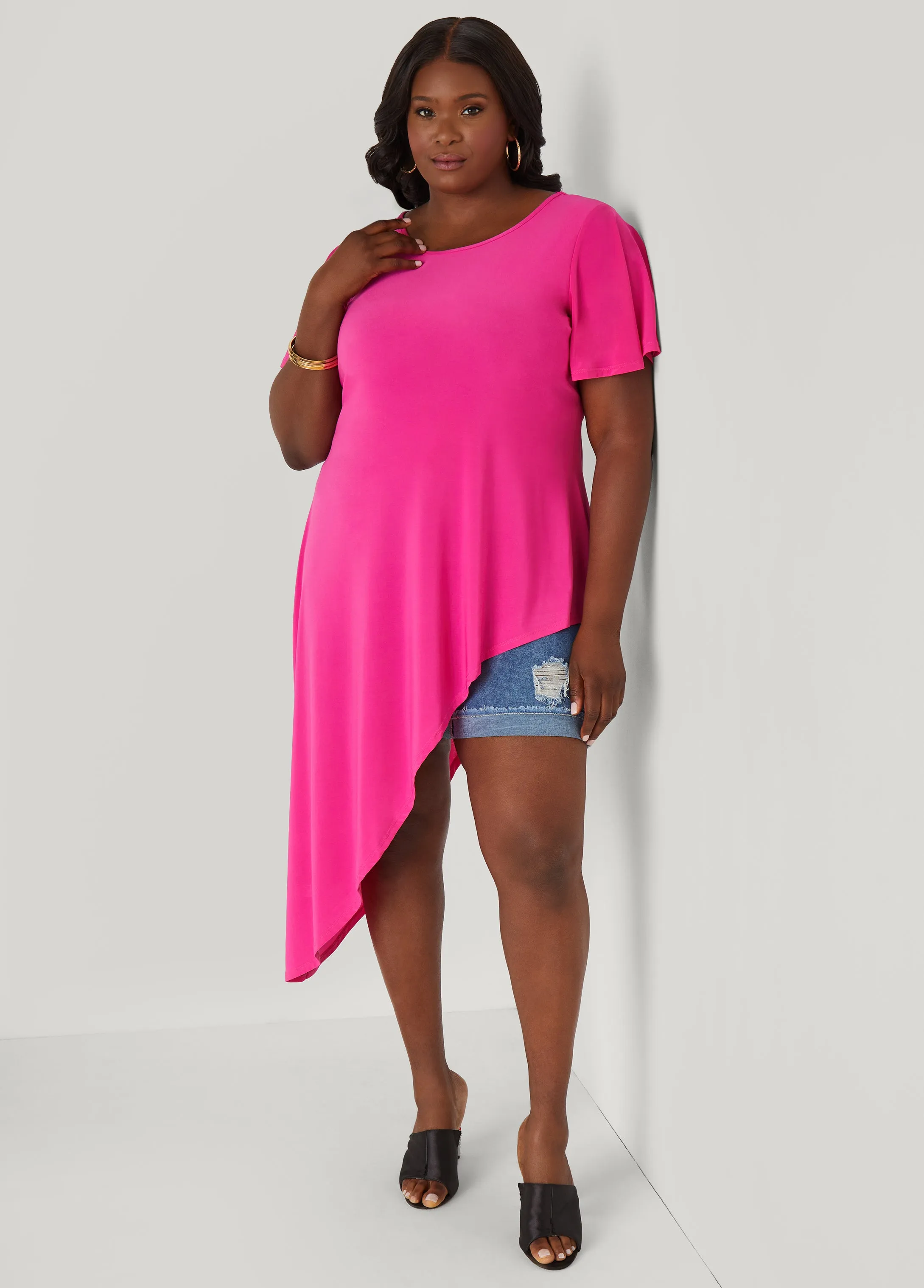 Asymmetric Stretch Knit Top