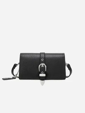 Beau Vegan Leather Crossbody Bag | Black Pebbled