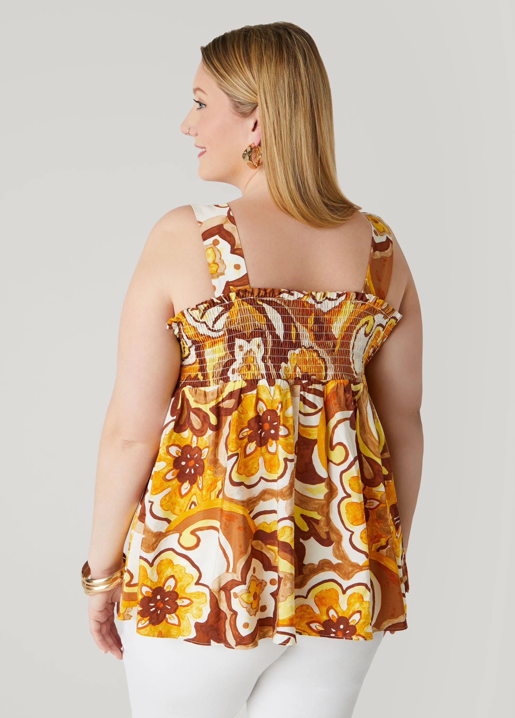 Bow Embellished Floral Top