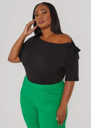 Bow Embellished One Shoulder Top