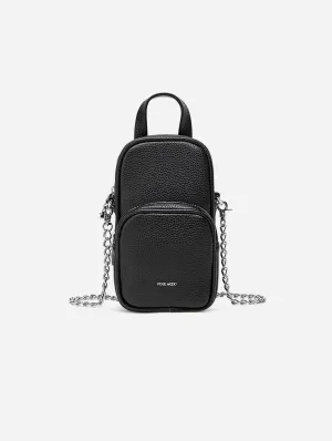 Cassandra Vegan Leather Phone Crossbody | Black Pebbled