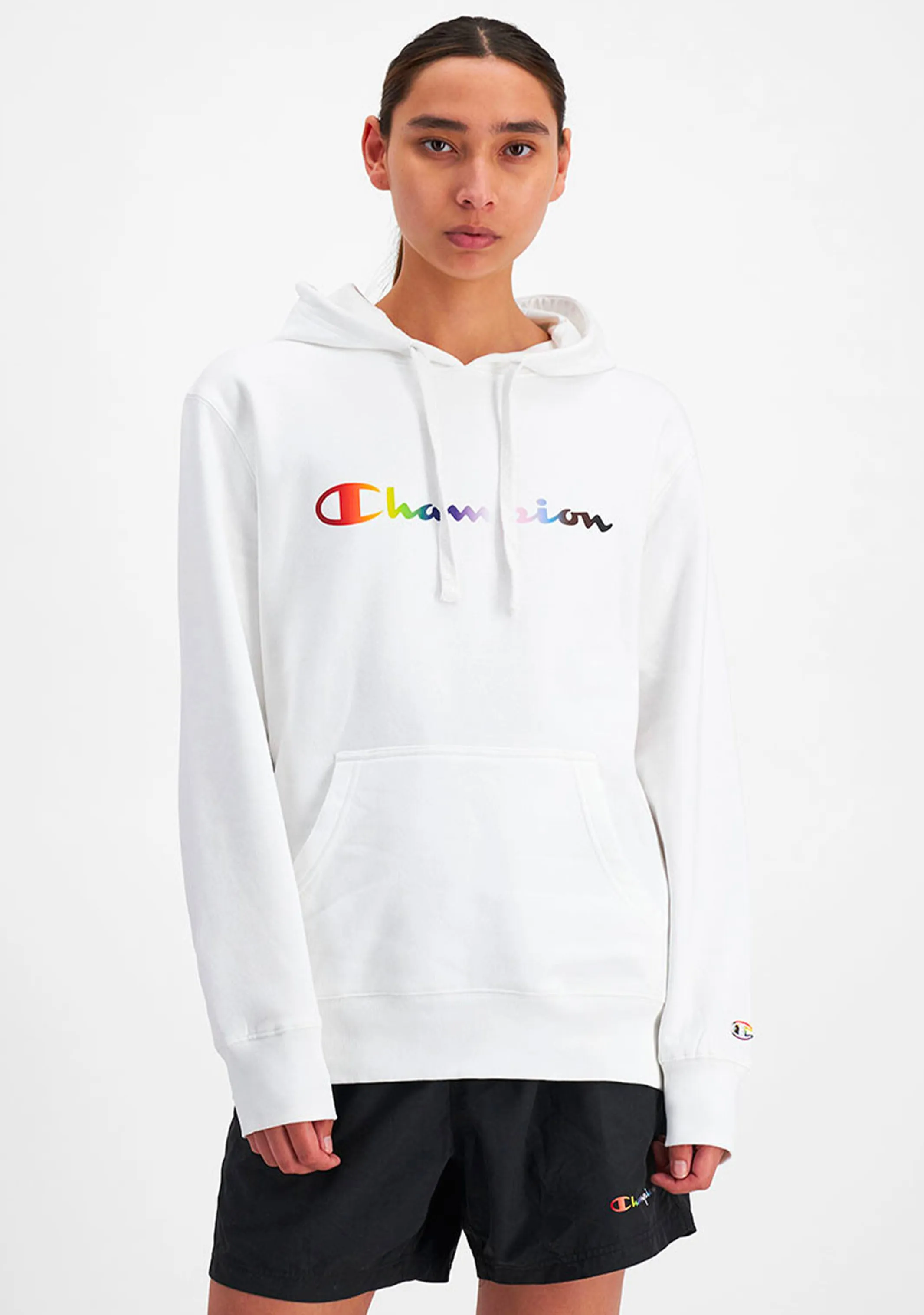 Champion Men??s Athletic Pride Script Hoodie