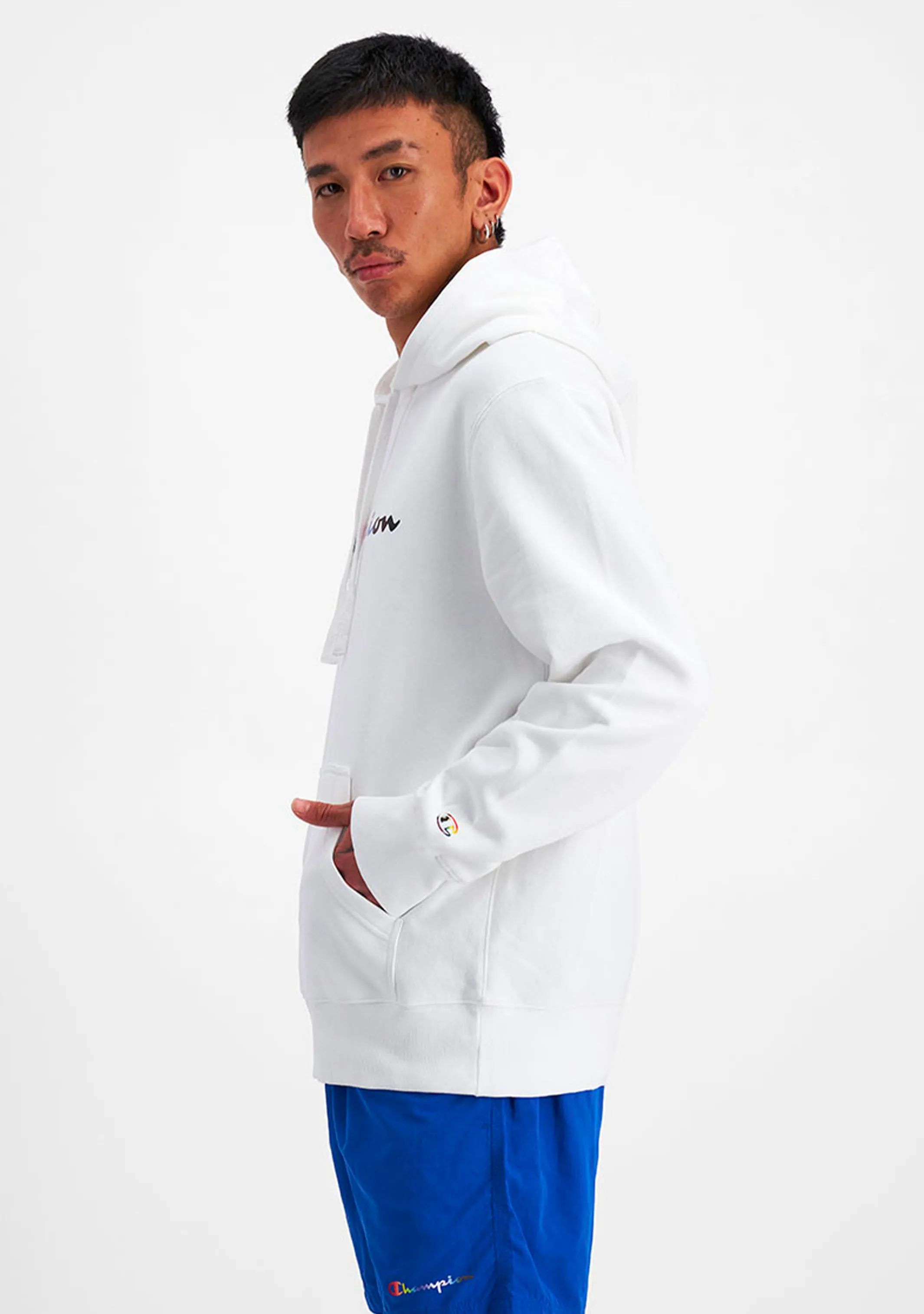 Champion Men??s Athletic Pride Script Hoodie
