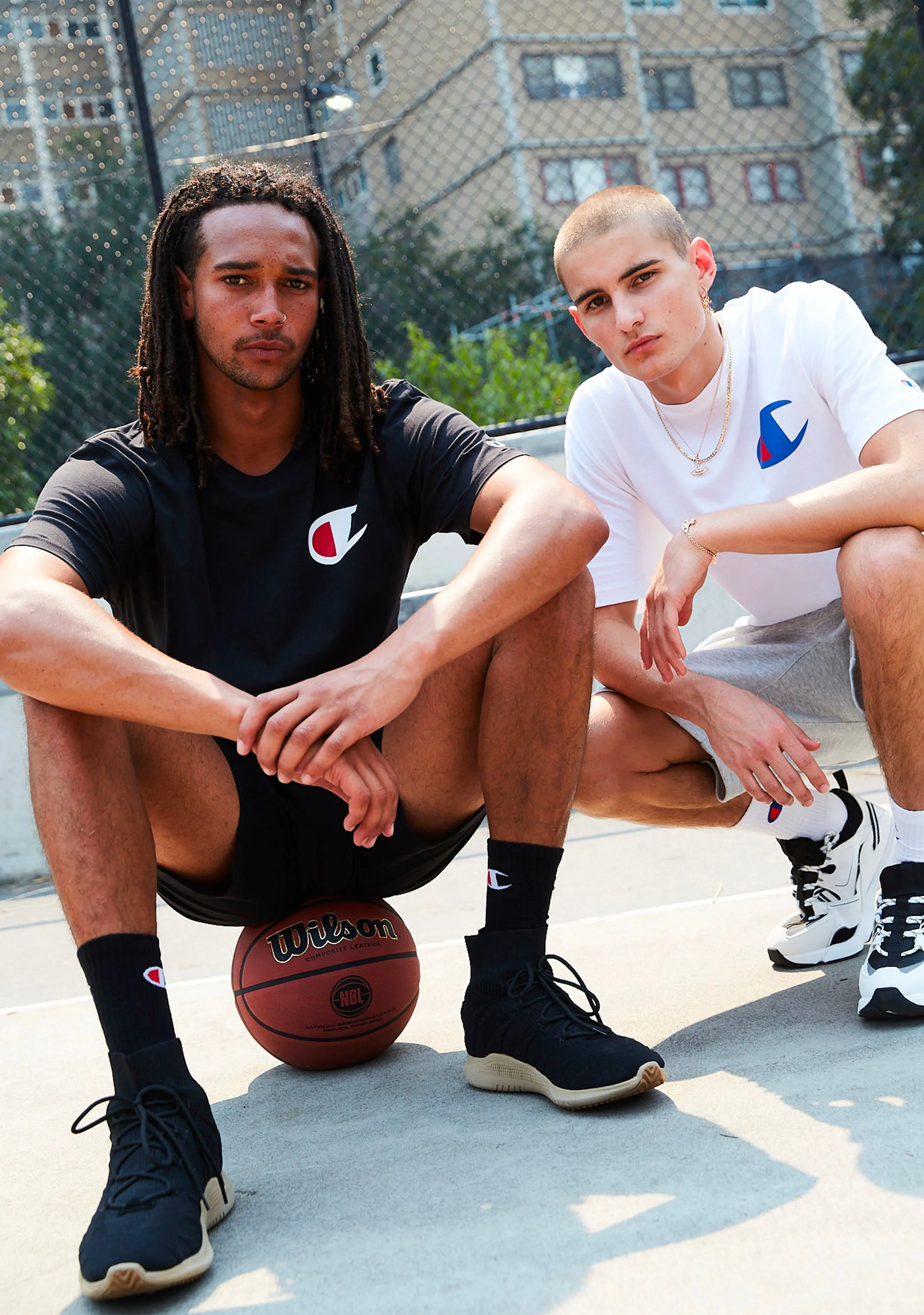 Champion Men??s C Logo Short Sleeve Tee Black