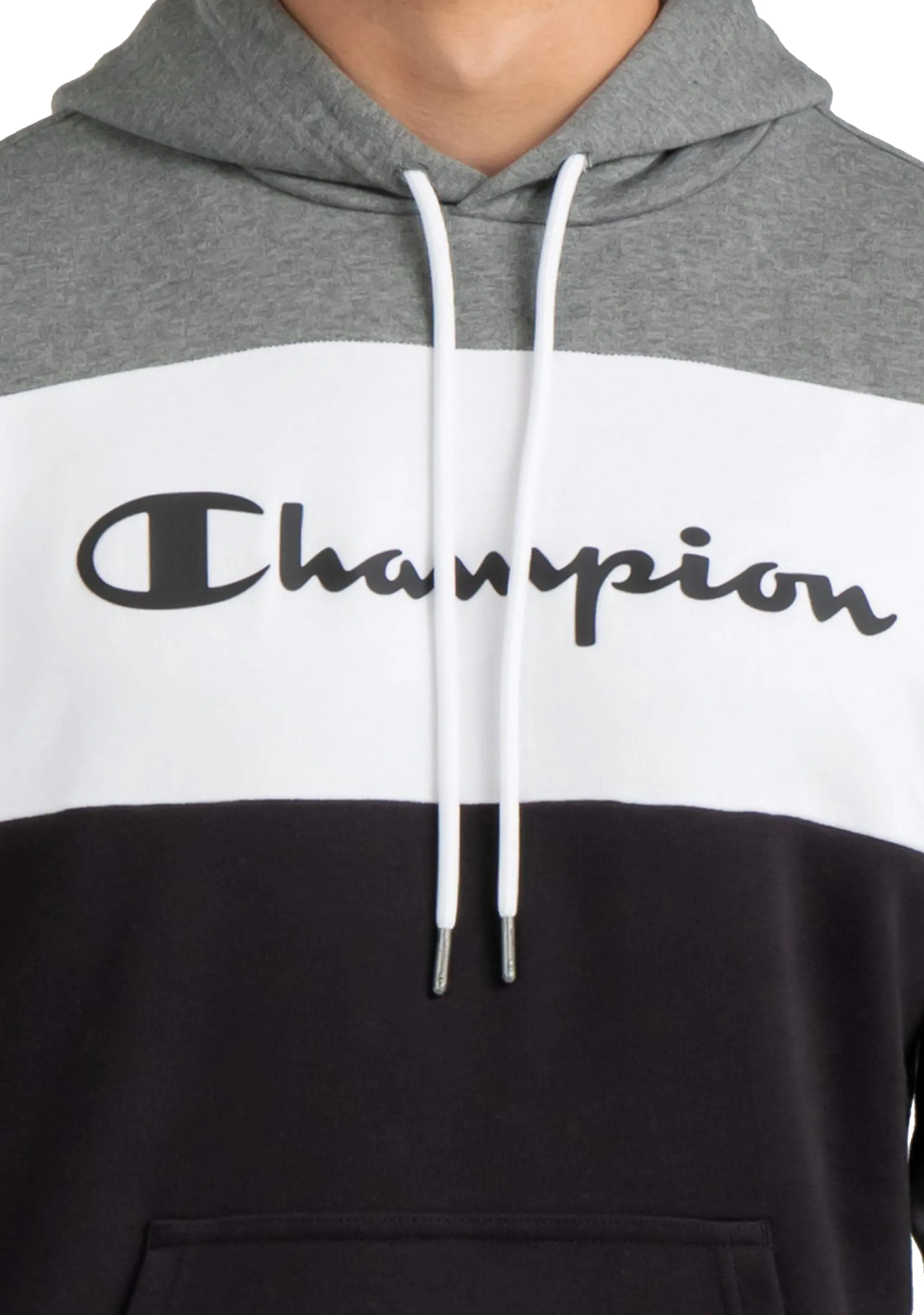 Champion Men??s EU Roch Colourblock Hoodie Grey/black