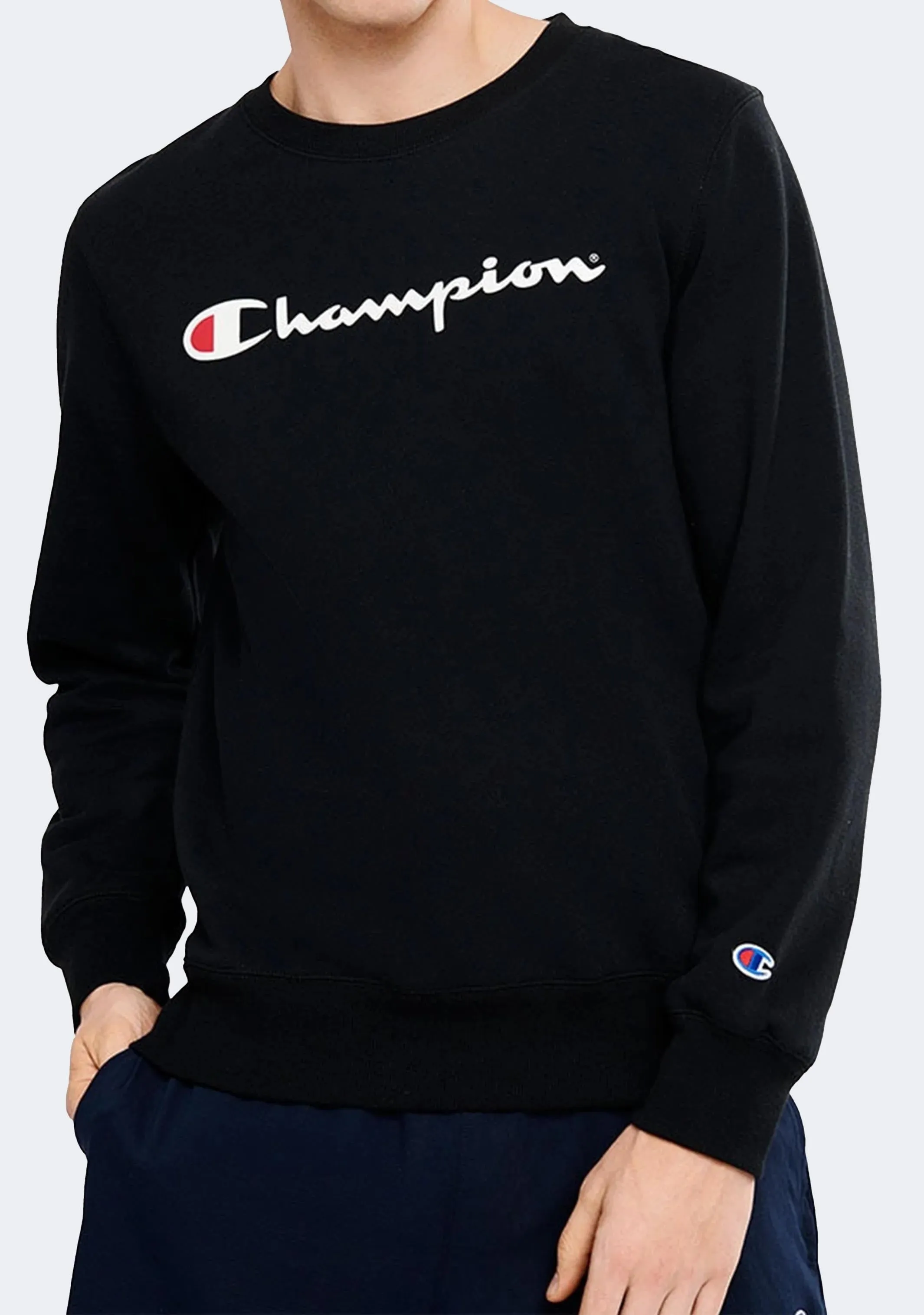 Champion Men??s Script Crew Black