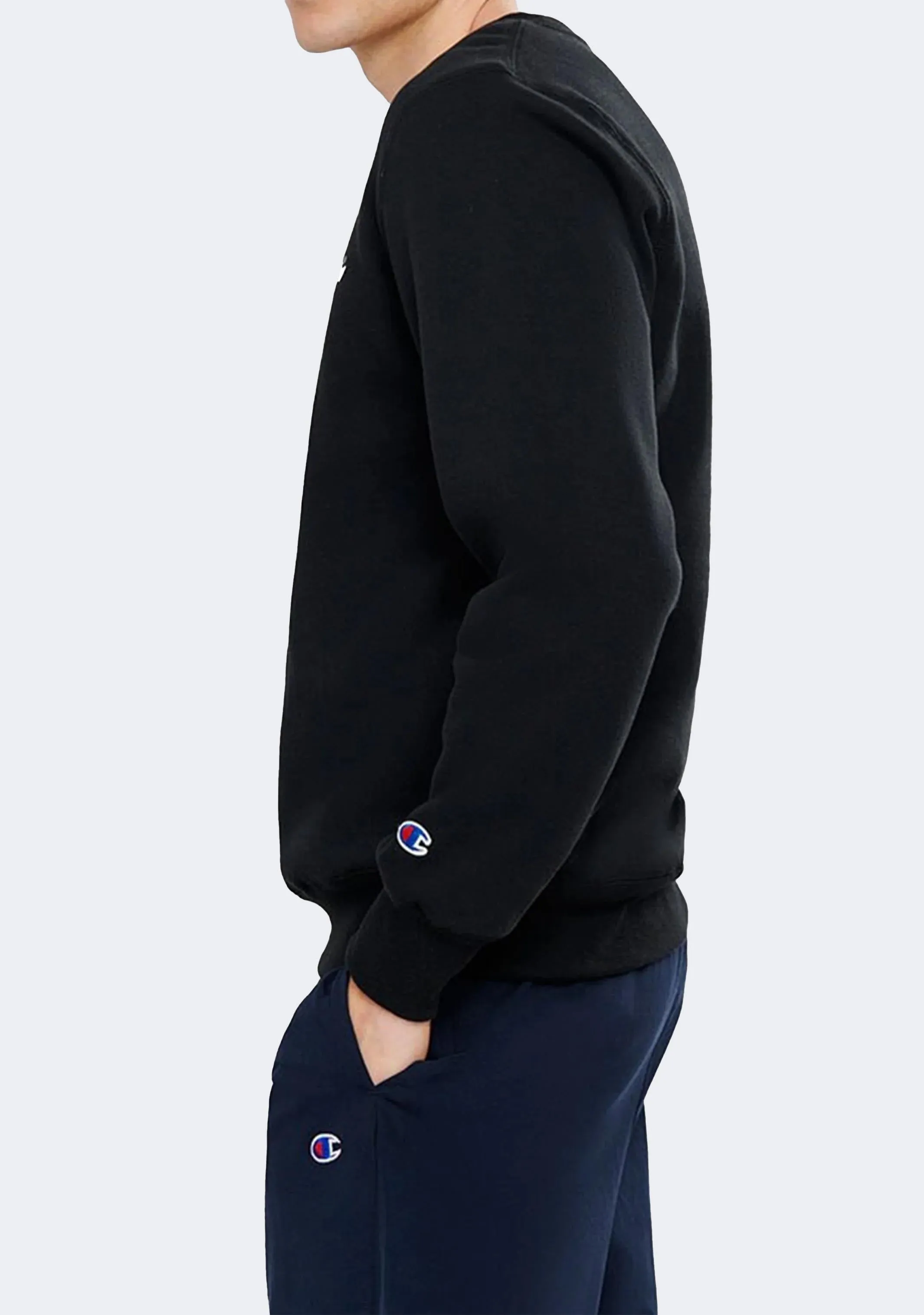 Champion Men??s Script Crew Black