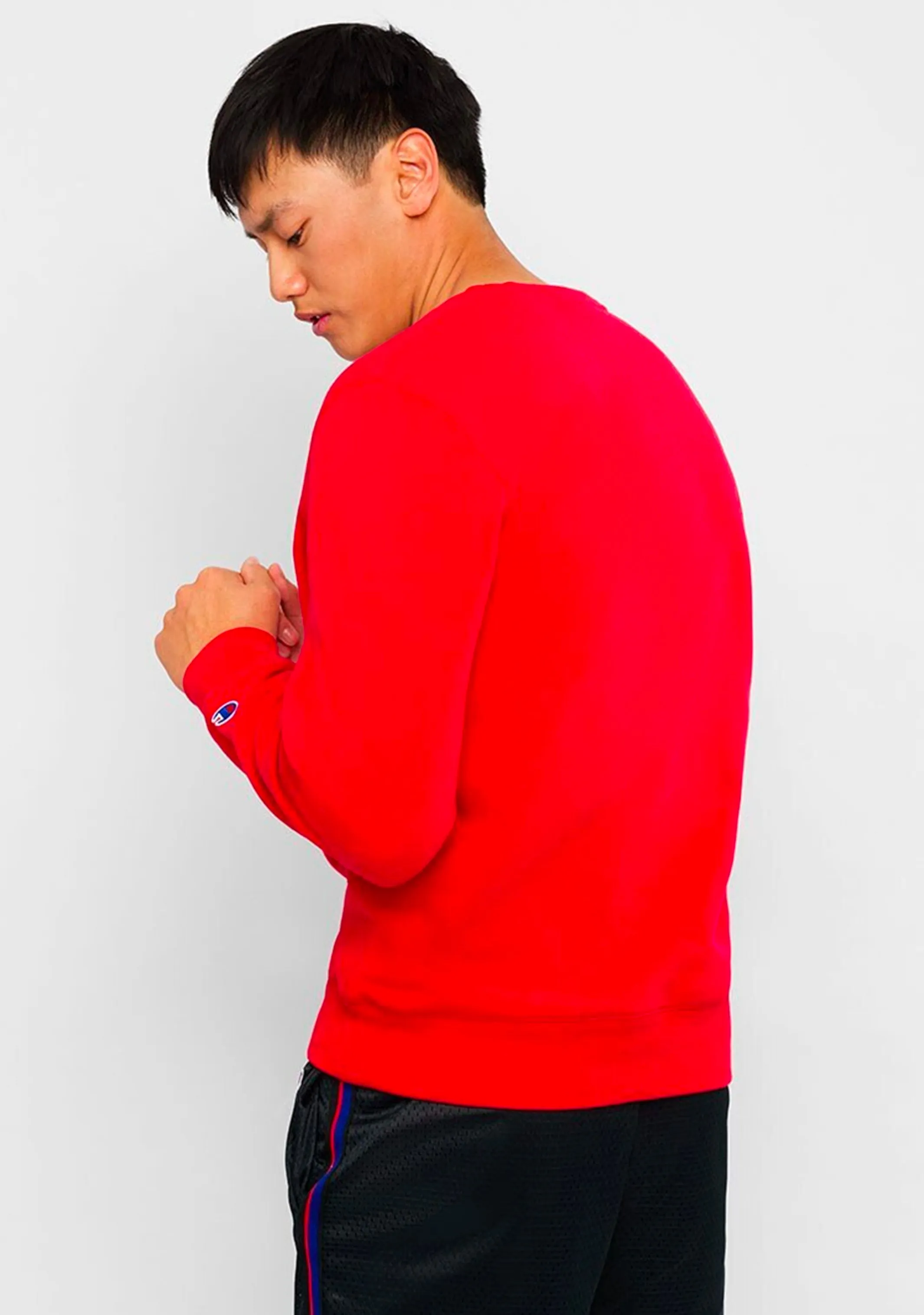 Champion Men??s Script Crew Cherry Red