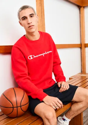 Champion Men??s Script Crew Cherry Red