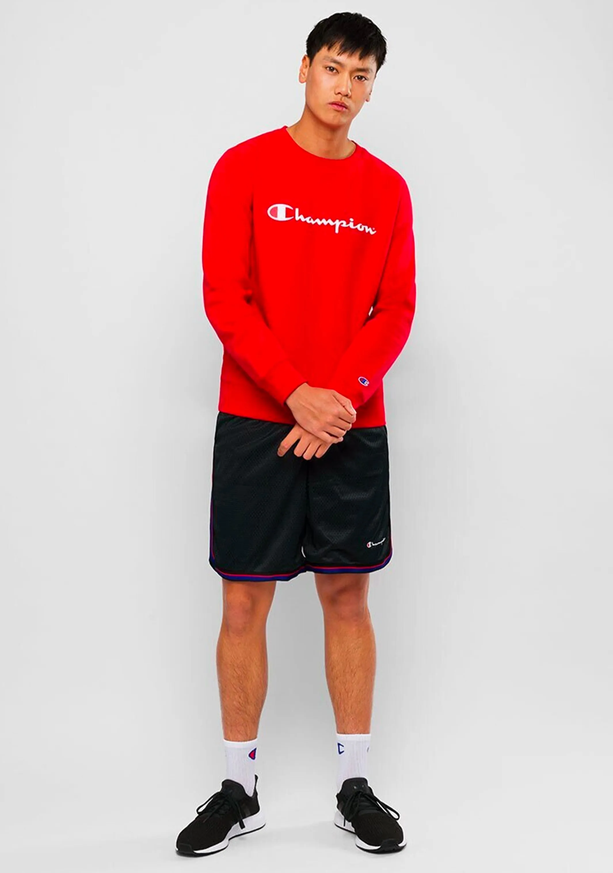 Champion Men??s Script Crew Cherry Red
