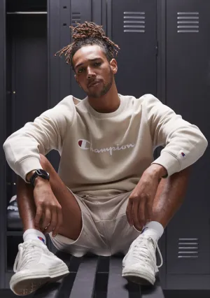 Champion Men??s Script Crew Cream