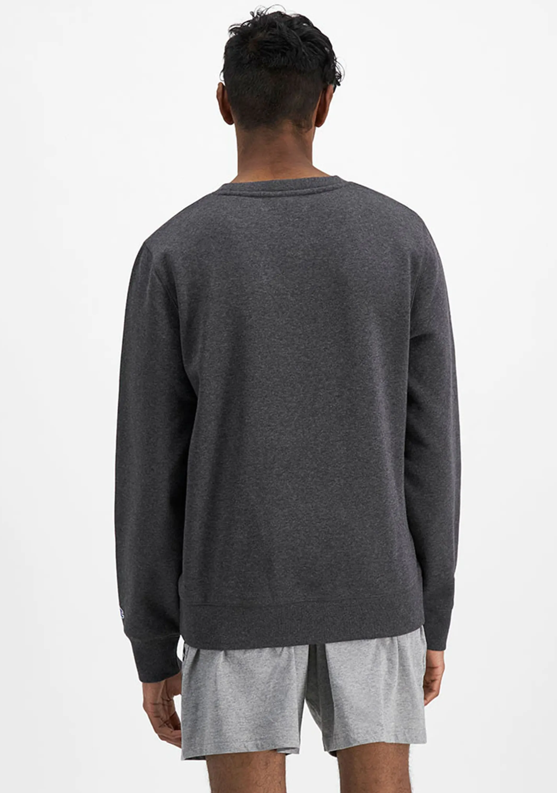 Champion Men??s Script Crew Granite Heather