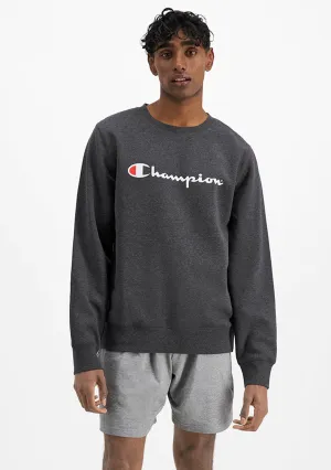 Champion Men??s Script Crew Granite Heather