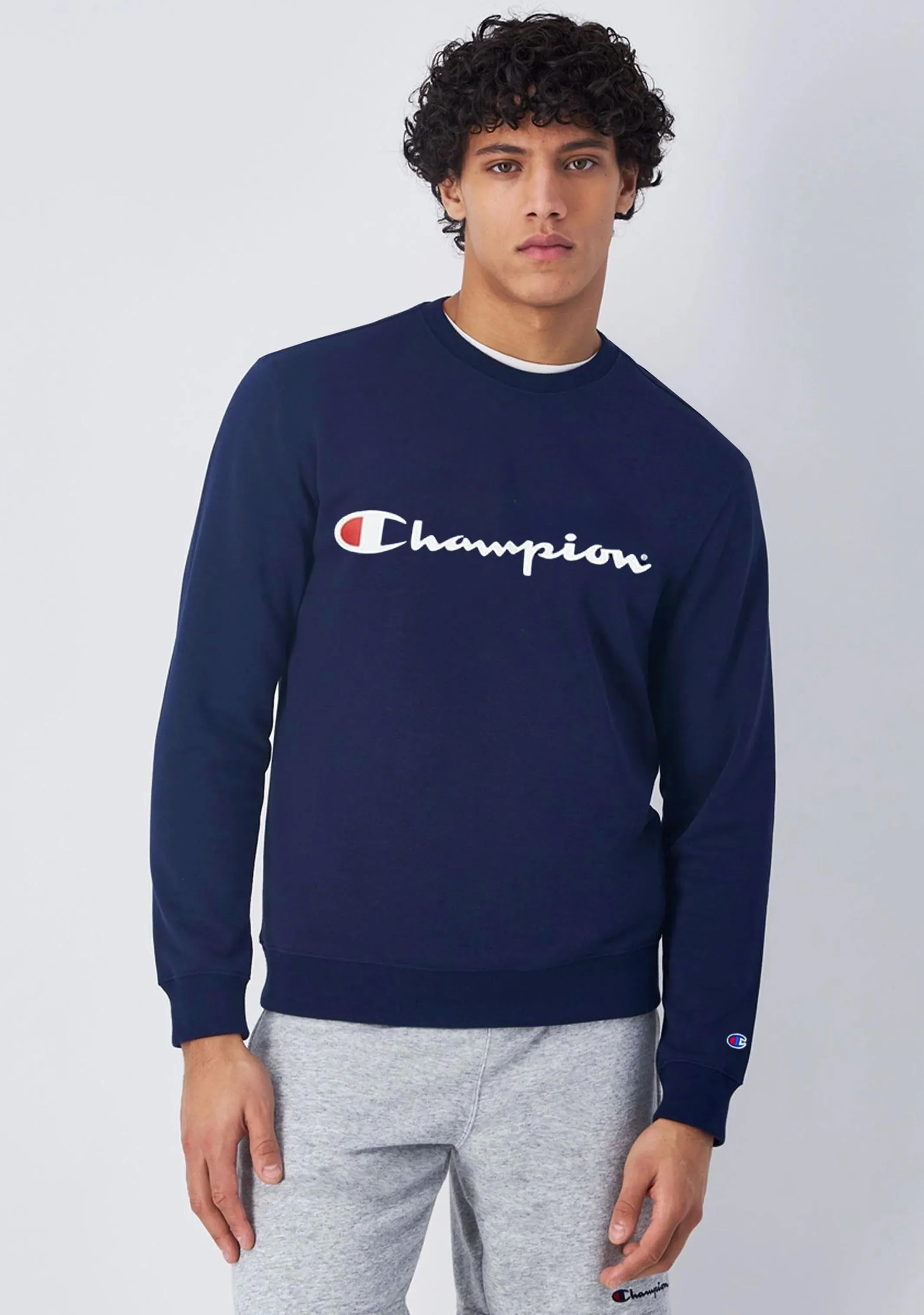 Champion Men??s Script Crew Navy