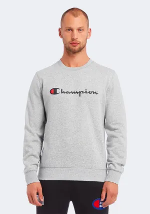 Champion Men??s Script Crew Oxford Heather