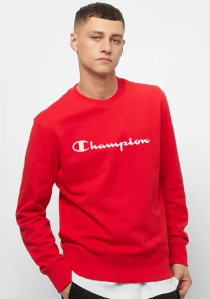 Champion Men??s Script Crew Red