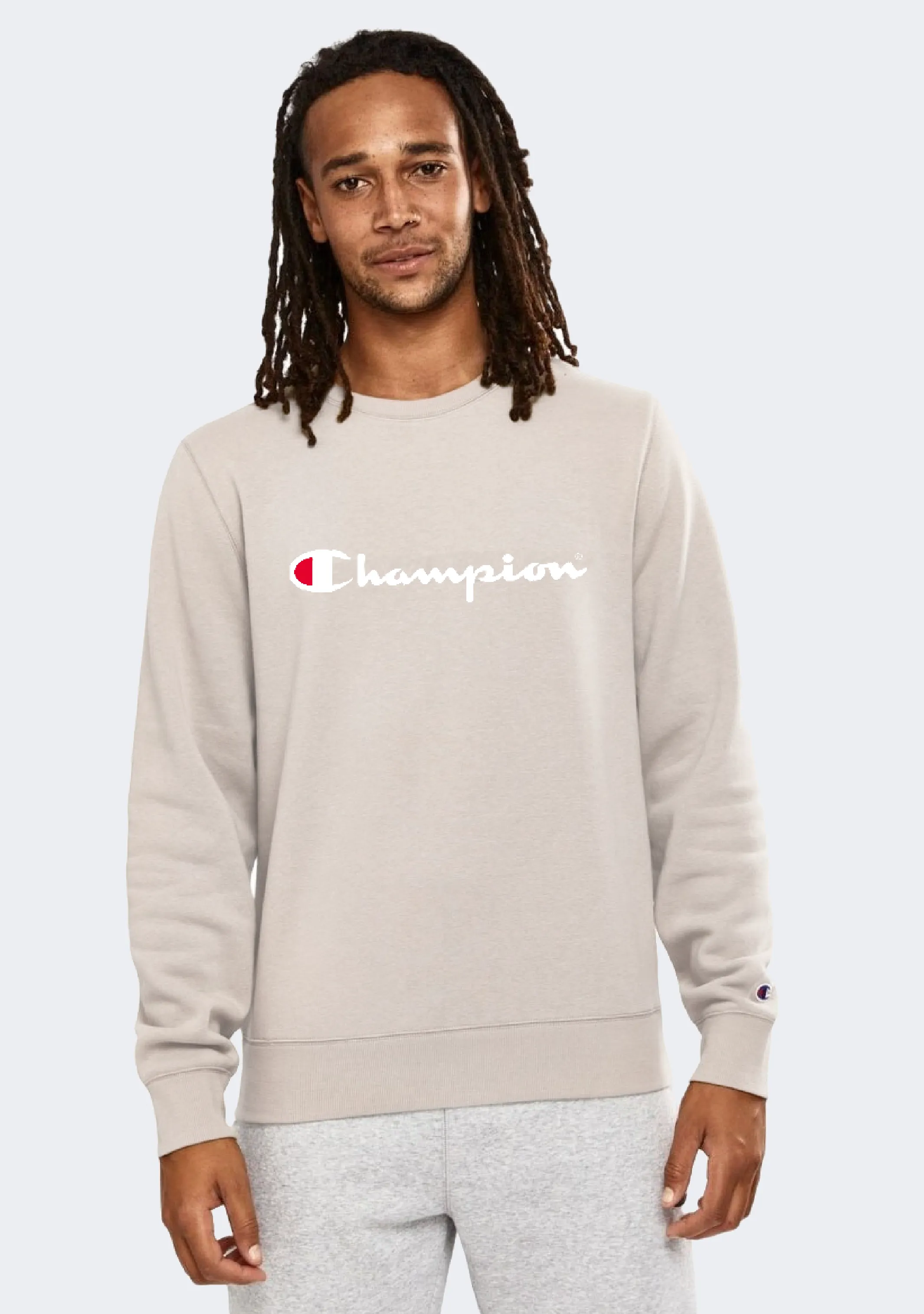 Champion Men??s Script Crew Rocky Grey
