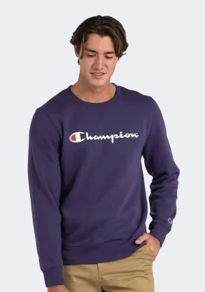 Champion Men??s Script Crew Violet