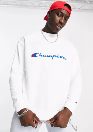 Champion Men??s Script Crew White