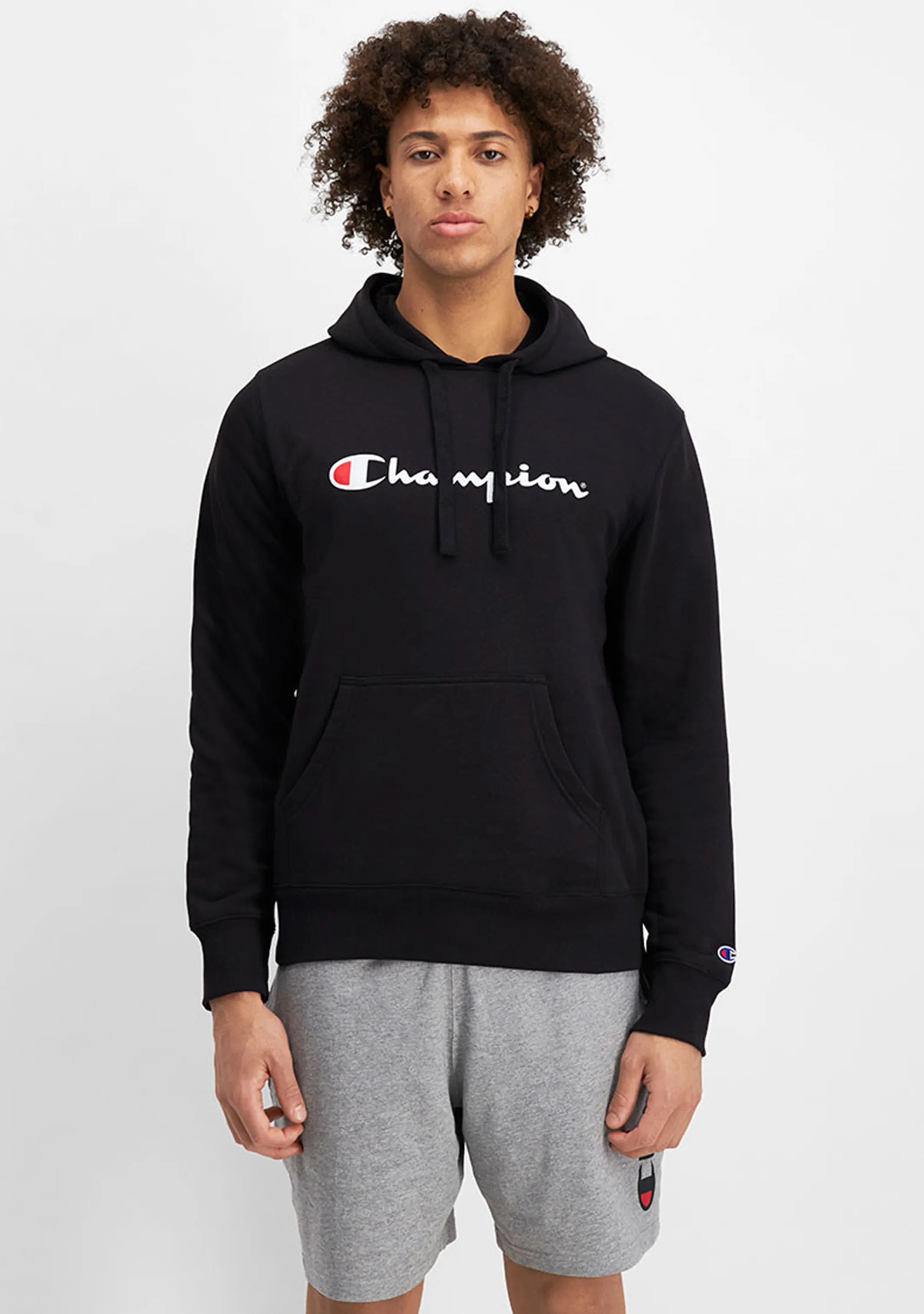 Champion Men??s Script Hoodie Black