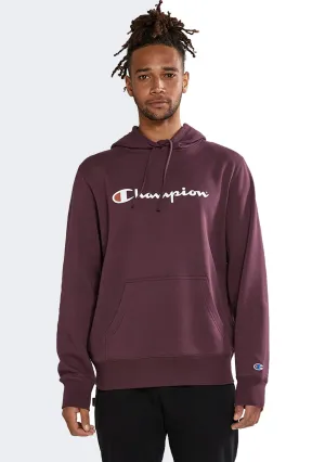 Champion Men??s Script Hoodie Blackberry Delight