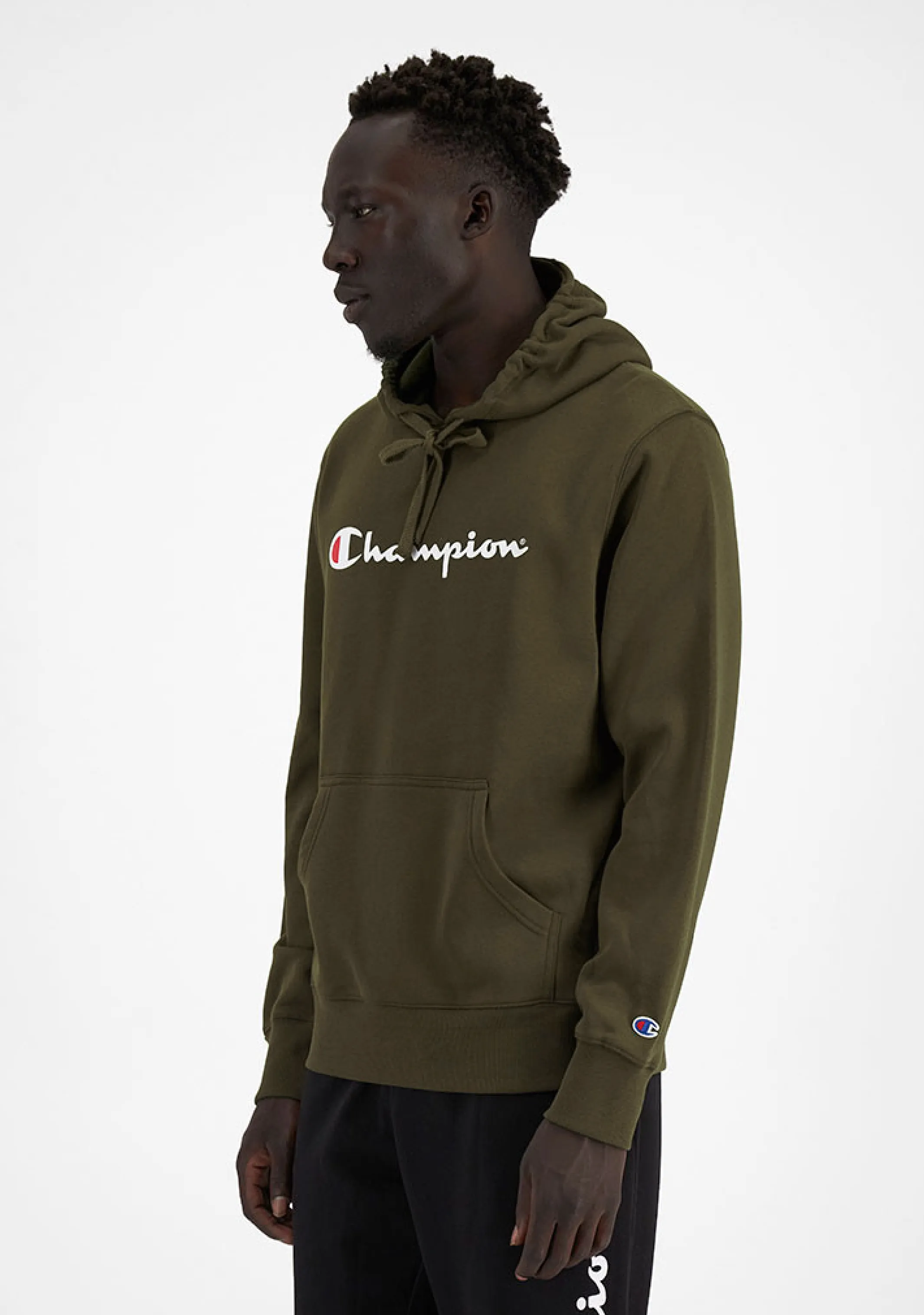 Champion Men??s Script Hoodie Forest Green