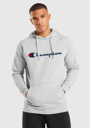 Champion Men??s Script Hoodie Grey