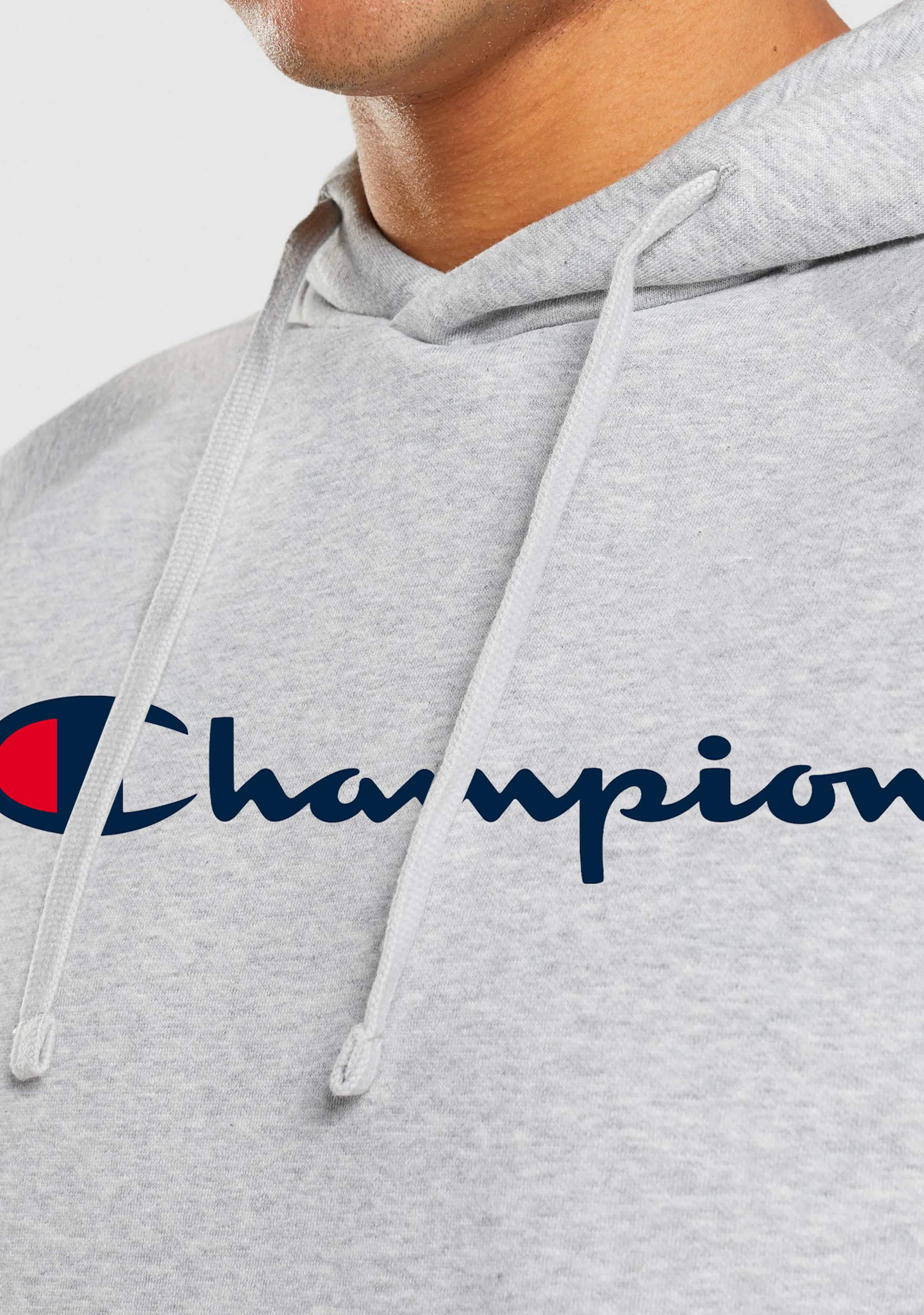 Champion Men??s Script Hoodie Grey