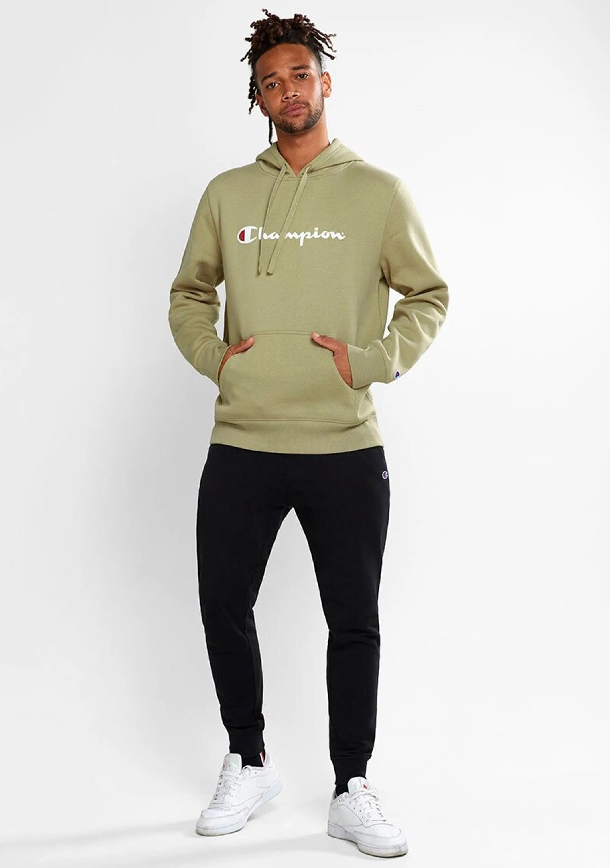 Champion Men??s Script Hoodie Khaki
