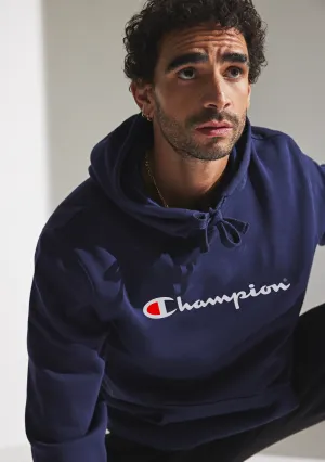 Champion Men??s Script Hoodie Navy