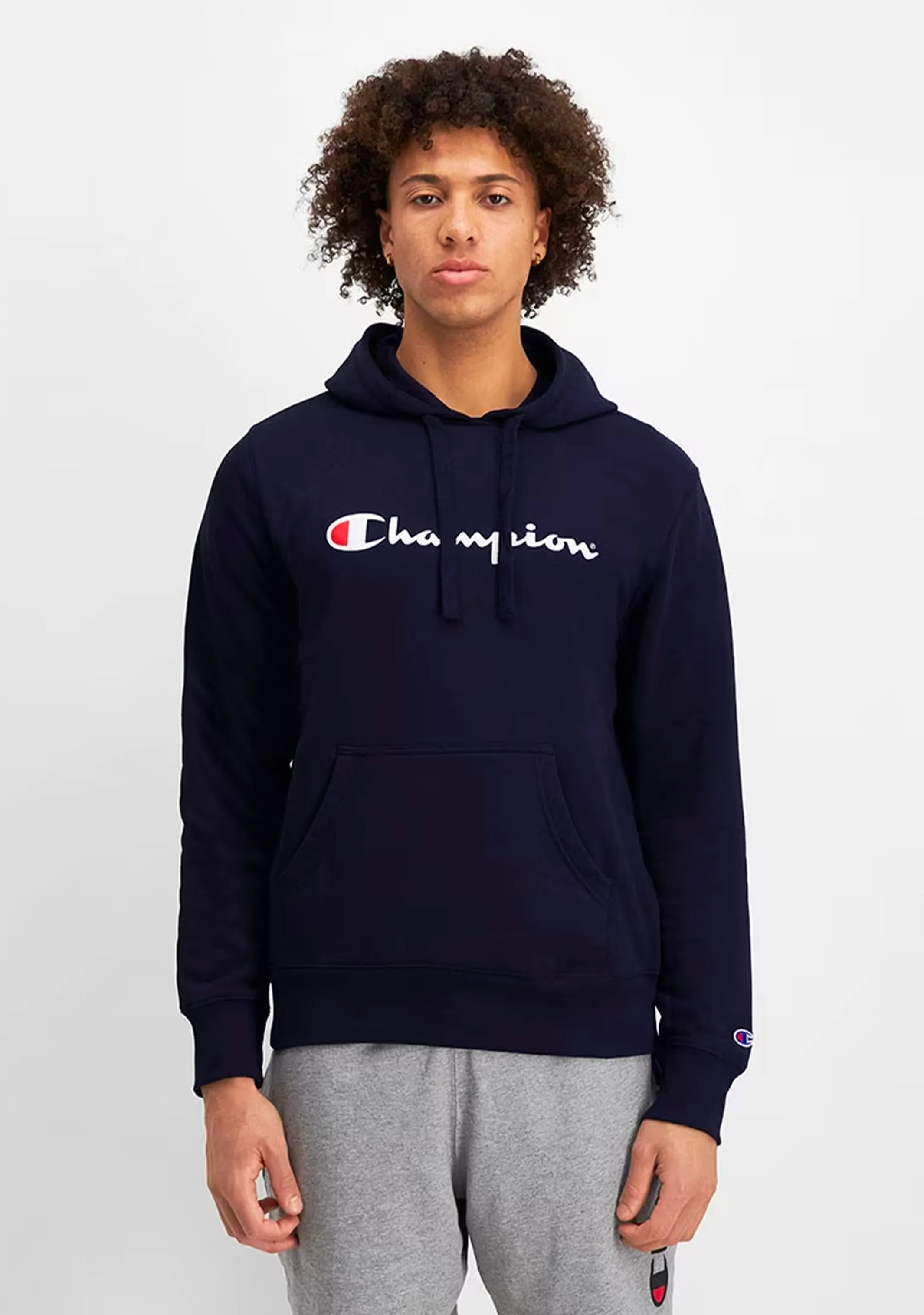 Champion Men??s Script Hoodie Navy