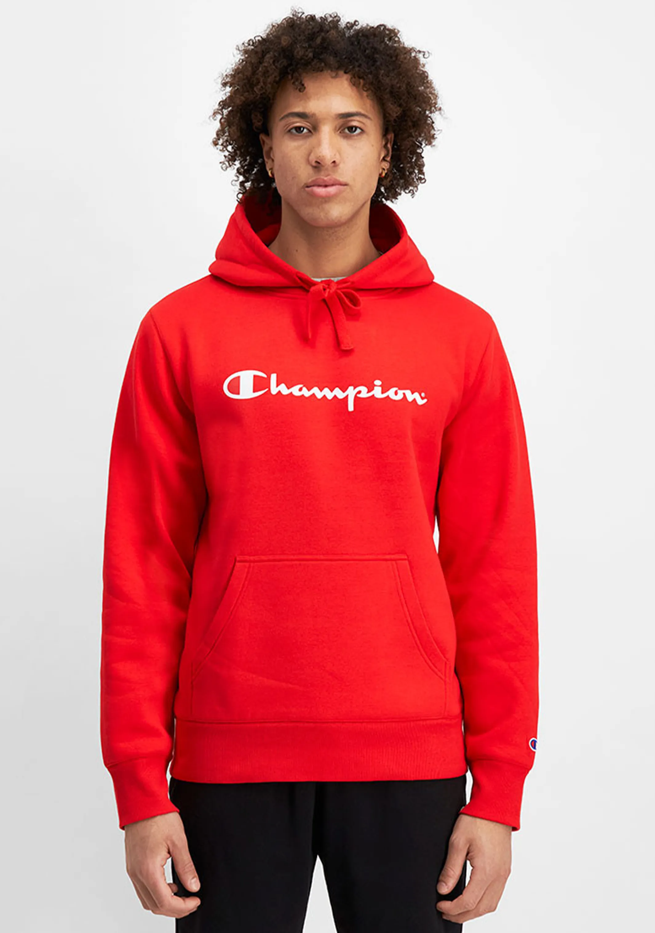 Champion Men??s Script Hoodie Red
