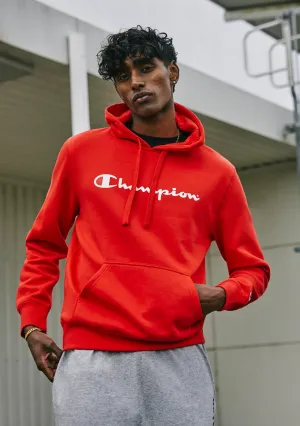 Champion Men??s Script Hoodie Red