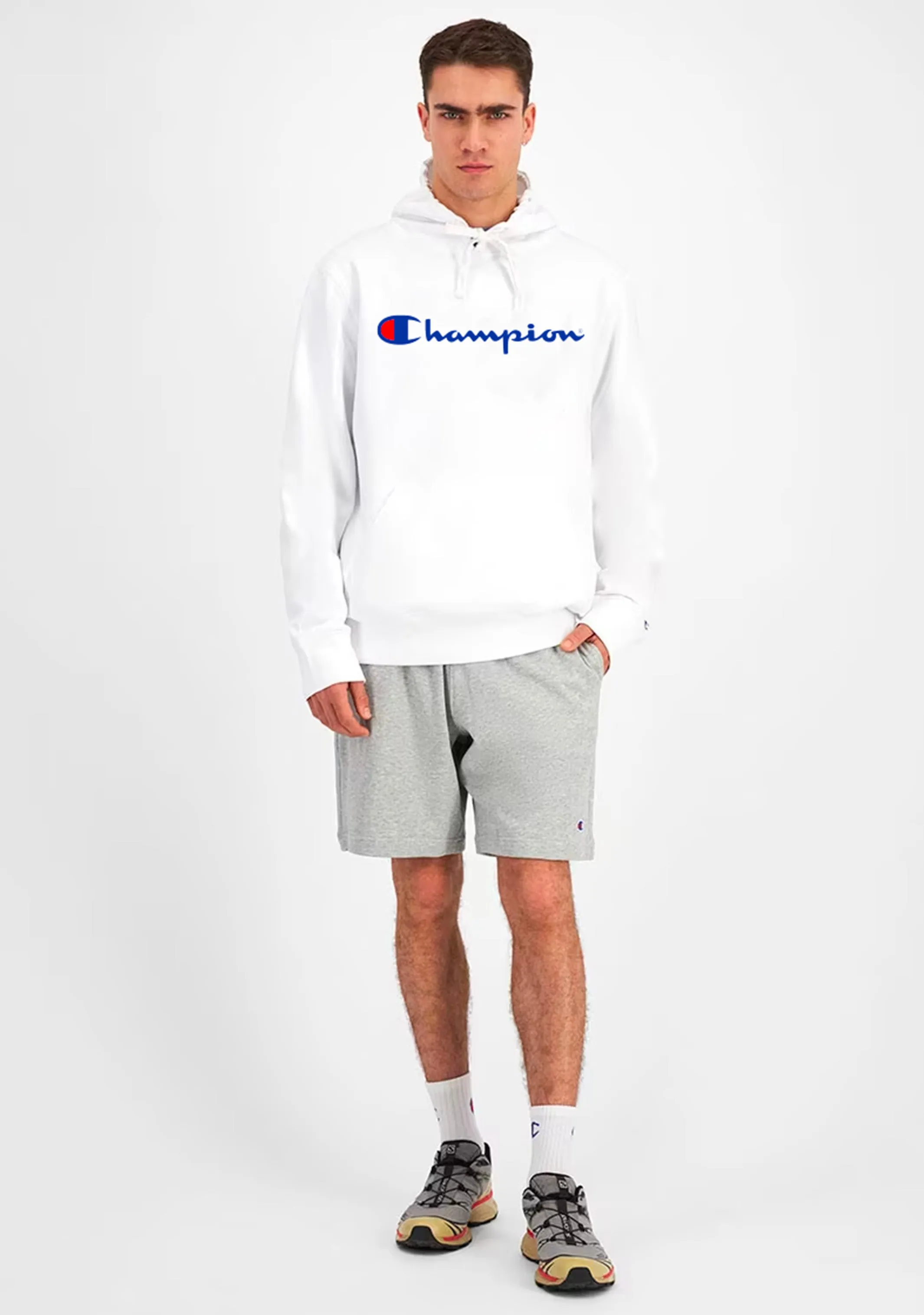 Champion Men's Script Hoodie White