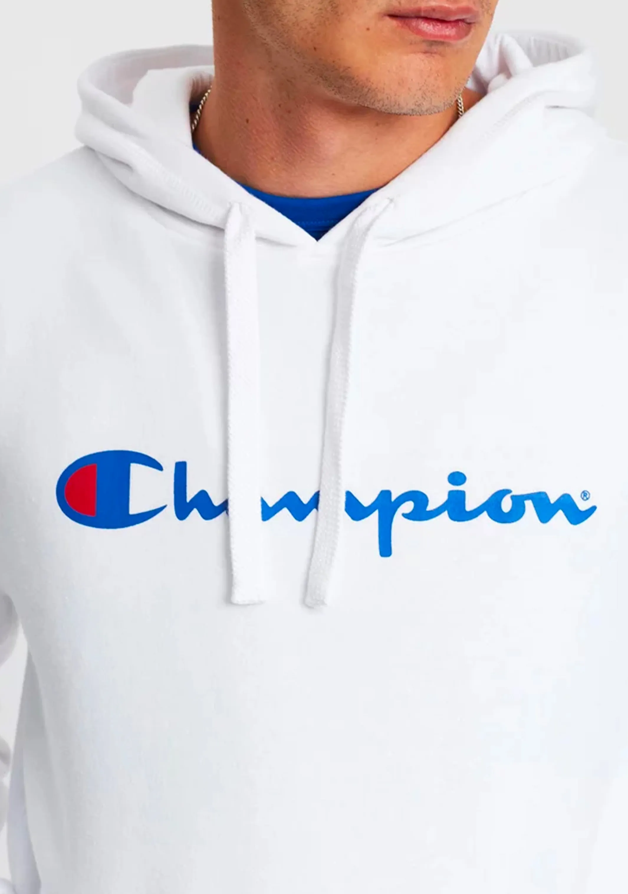 Champion Men's Script Hoodie White