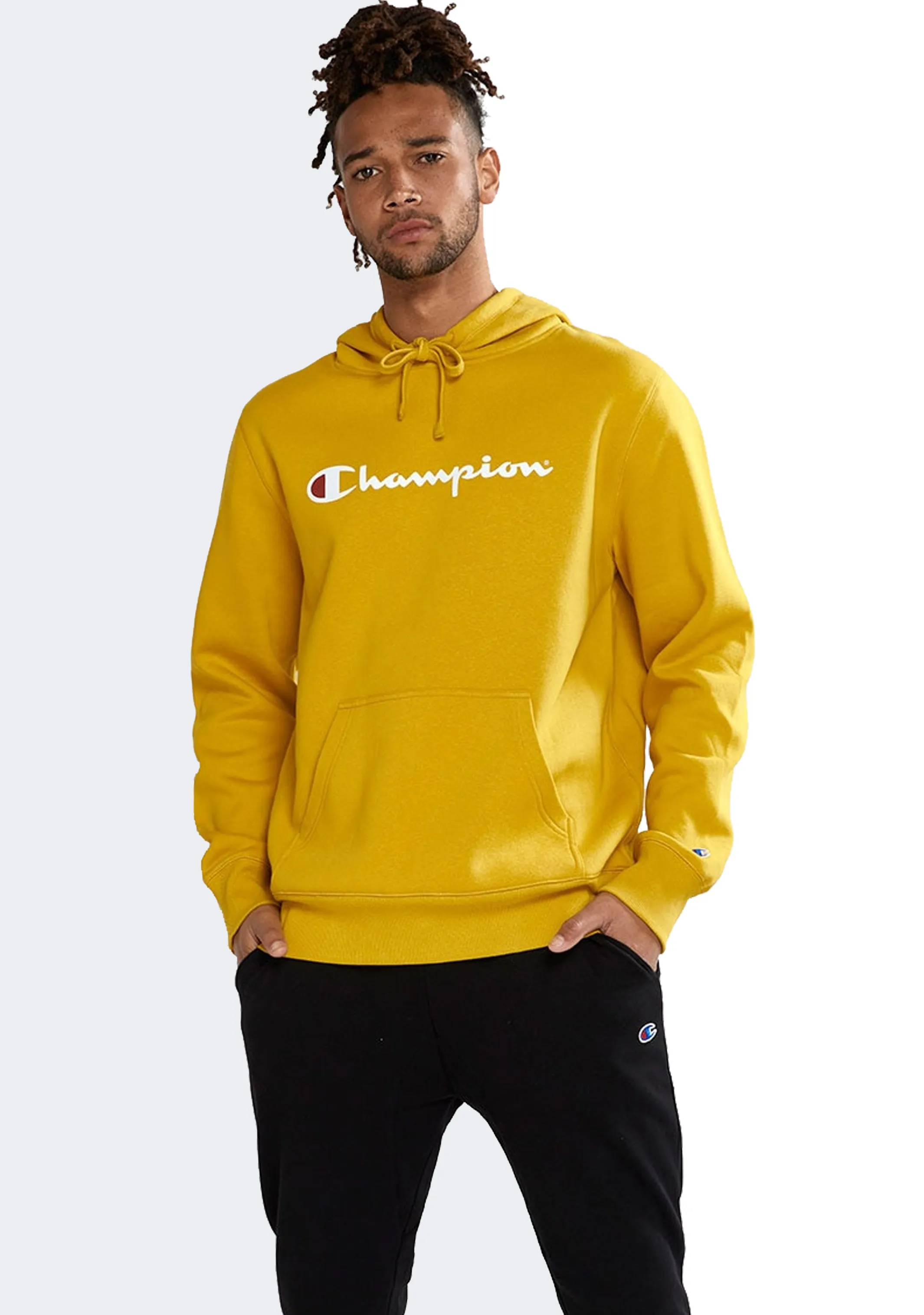 Champion Men??s Script Hoodie Yellow