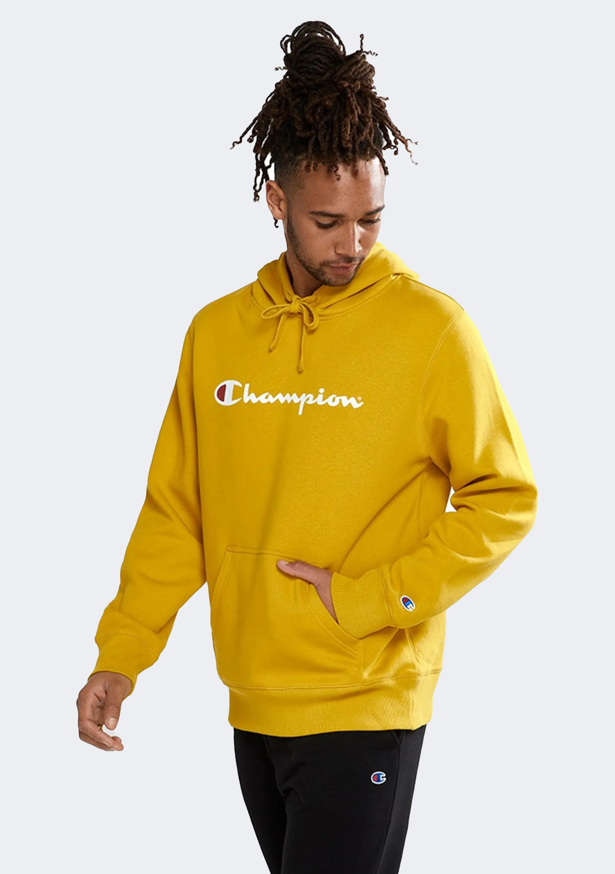 Champion Men??s Script Hoodie Yellow