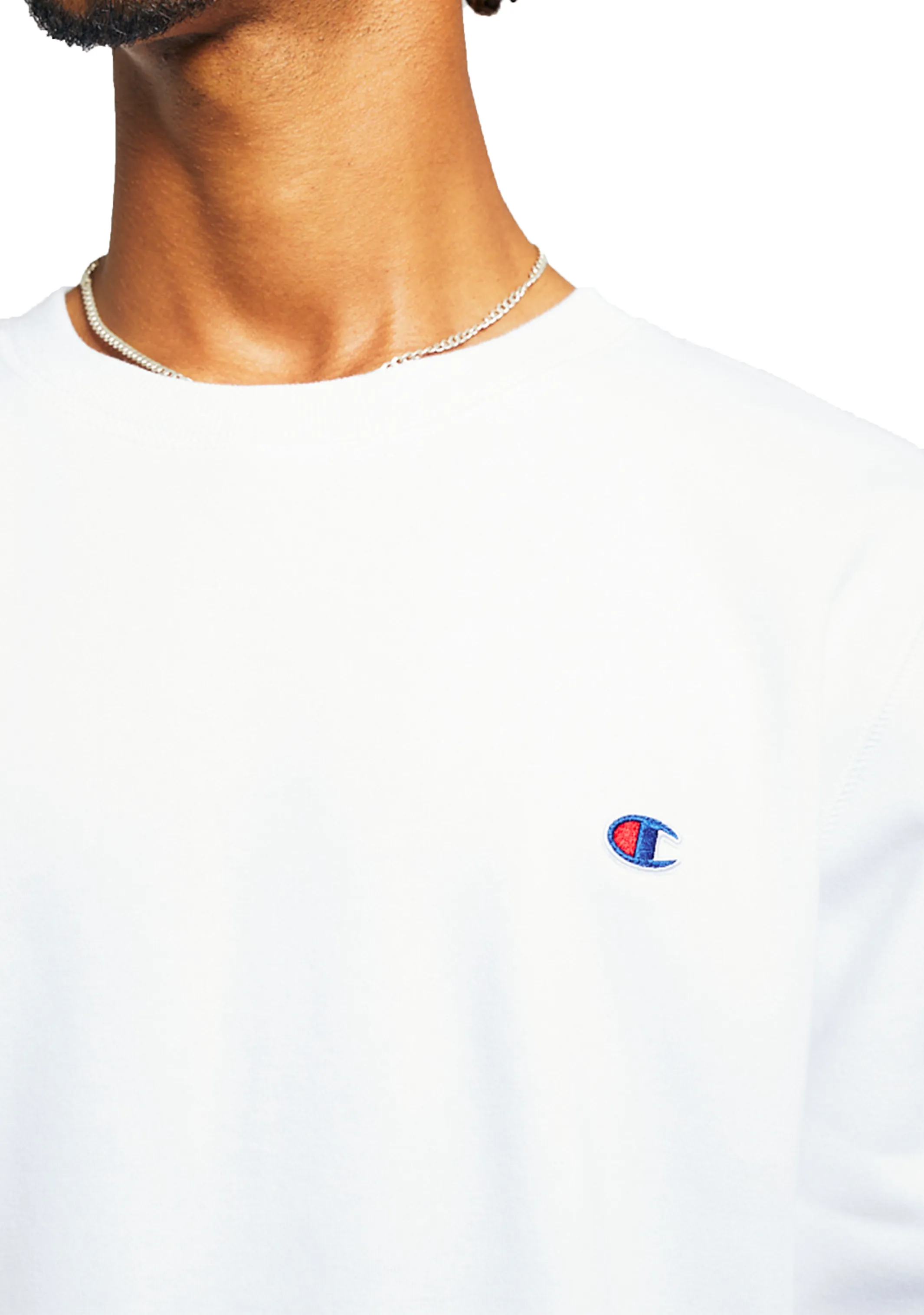 Champion Men??s Sporty Graphic Crew White