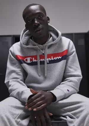 Champion Men??s Sporty Graphic Print Hoodie Oxford Grey