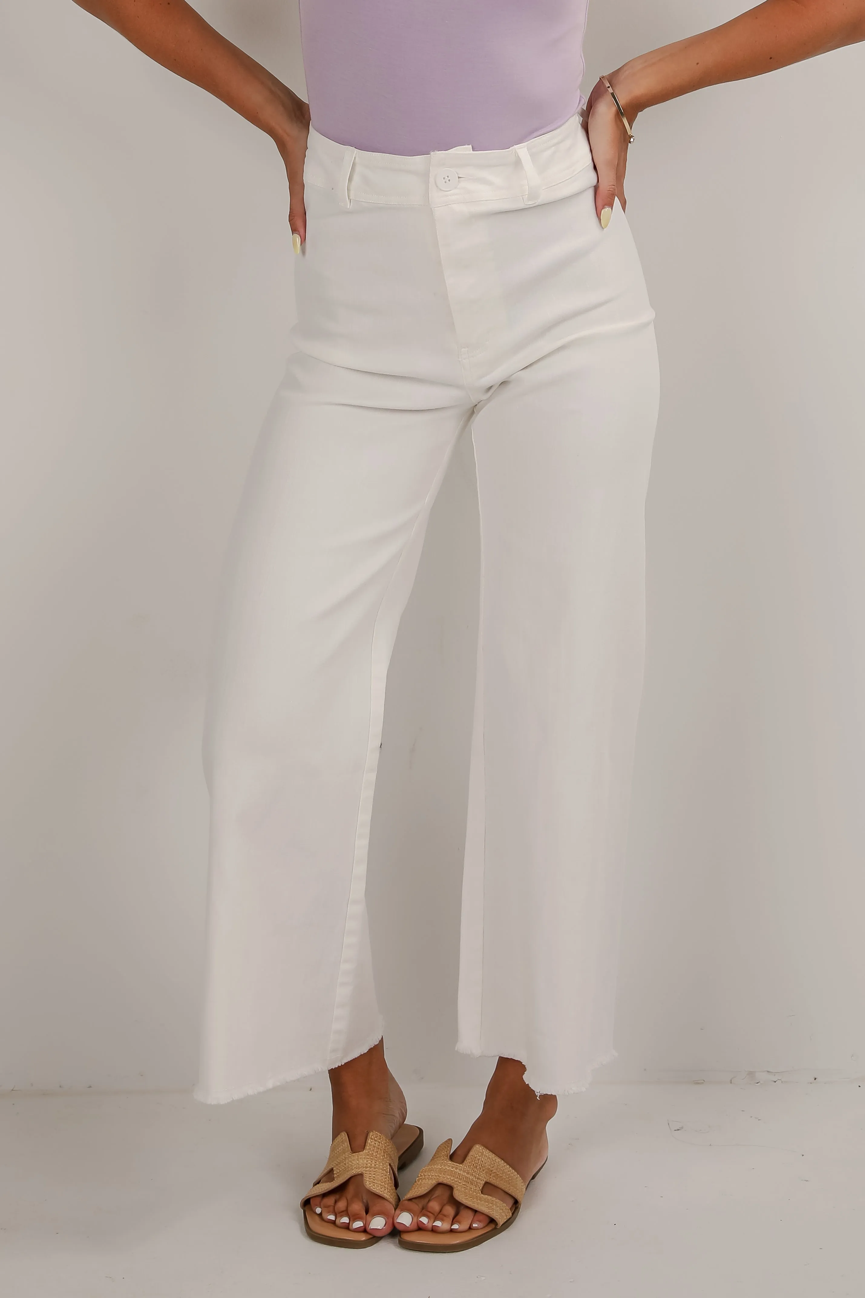 Chloe Off White Wide Leg Jeans