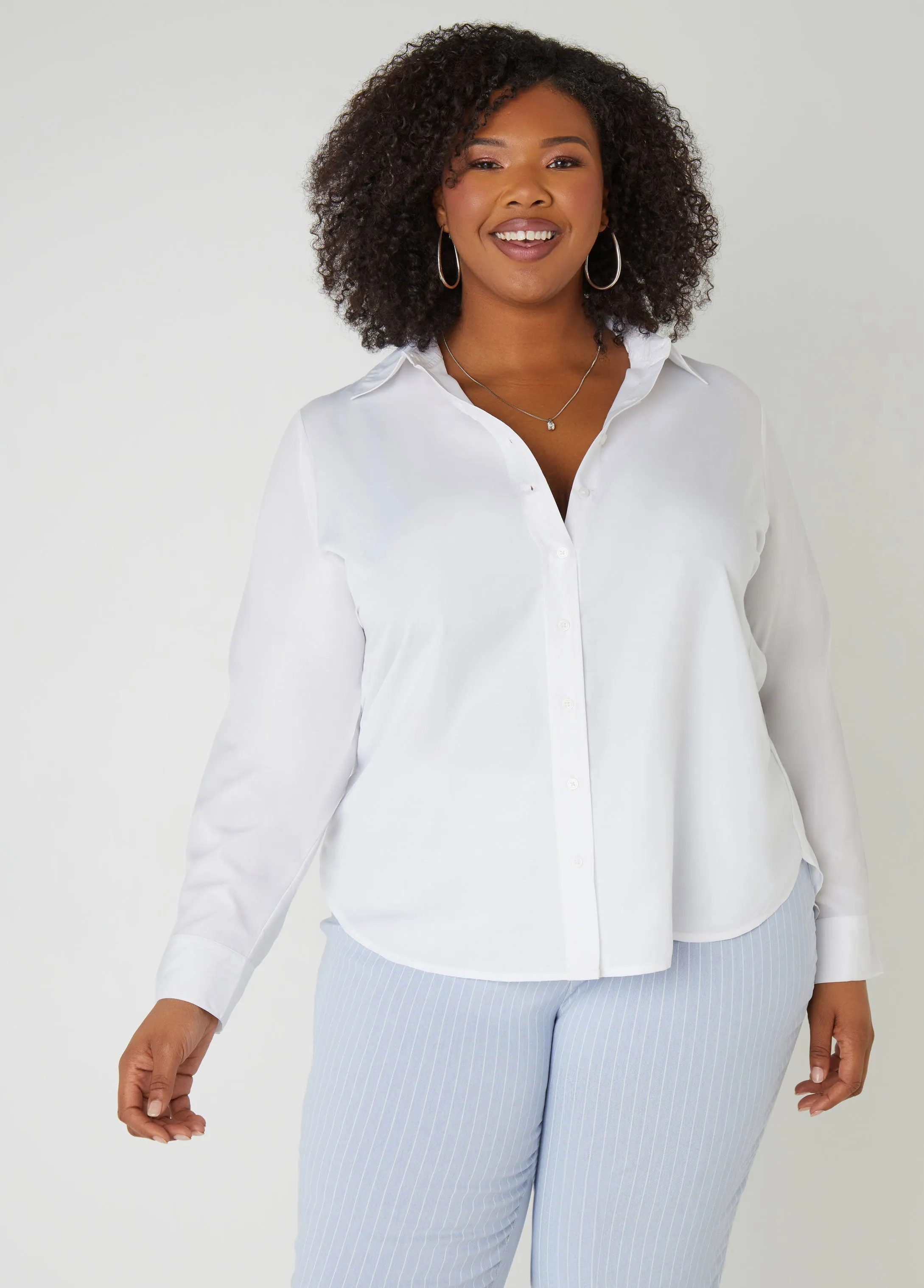 Collared Button Front Shirt