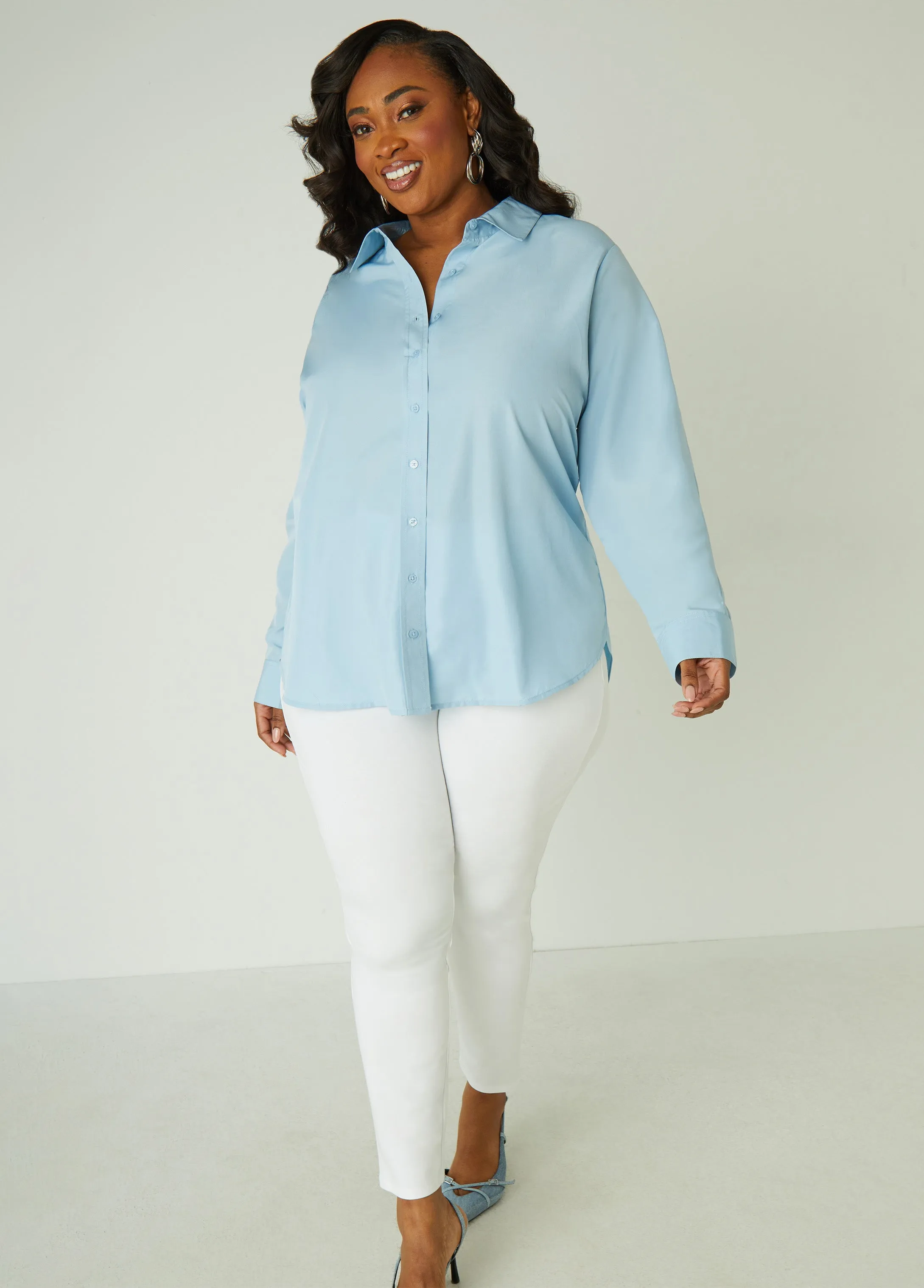Collared Button Front Shirt