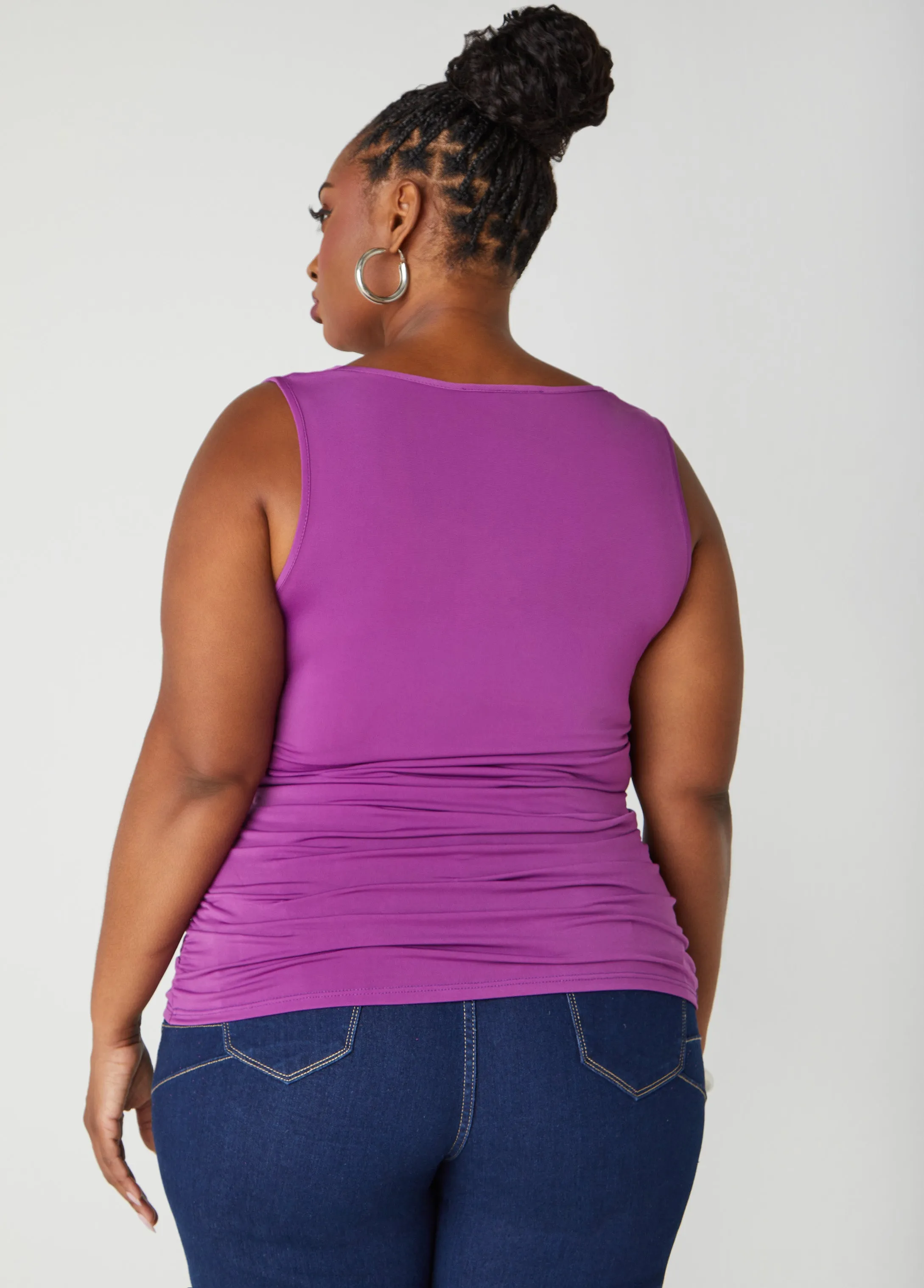 Cowl Neck Ruched Knit Top